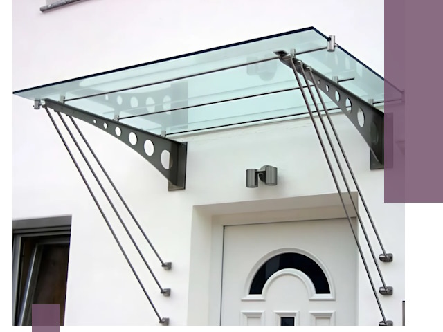 Козырьки над входом под ключ в Моршанске — изготовление и монтаж