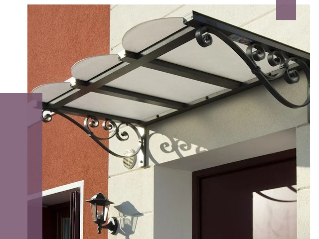 Односкатные козырьки в Моршанске от 8516 руб.  | ПРОЛЁТ-Мрш