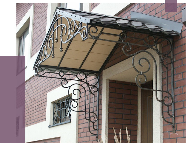 Двускатные козырьки в Моршанске под ключ от 12981 руб.