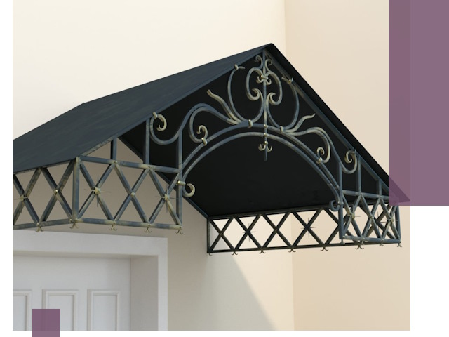 Двускатные металлические козырьки под ключ в Моршанске